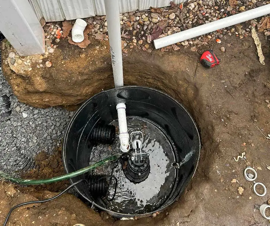 Close-up of Sump Pump Installation Philadelphia, PA