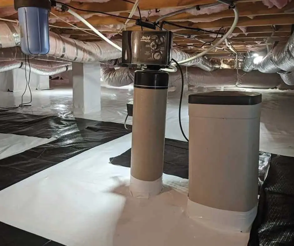 Dehumidifier system during Crawl Space Encapsulation Philadelphia, PA