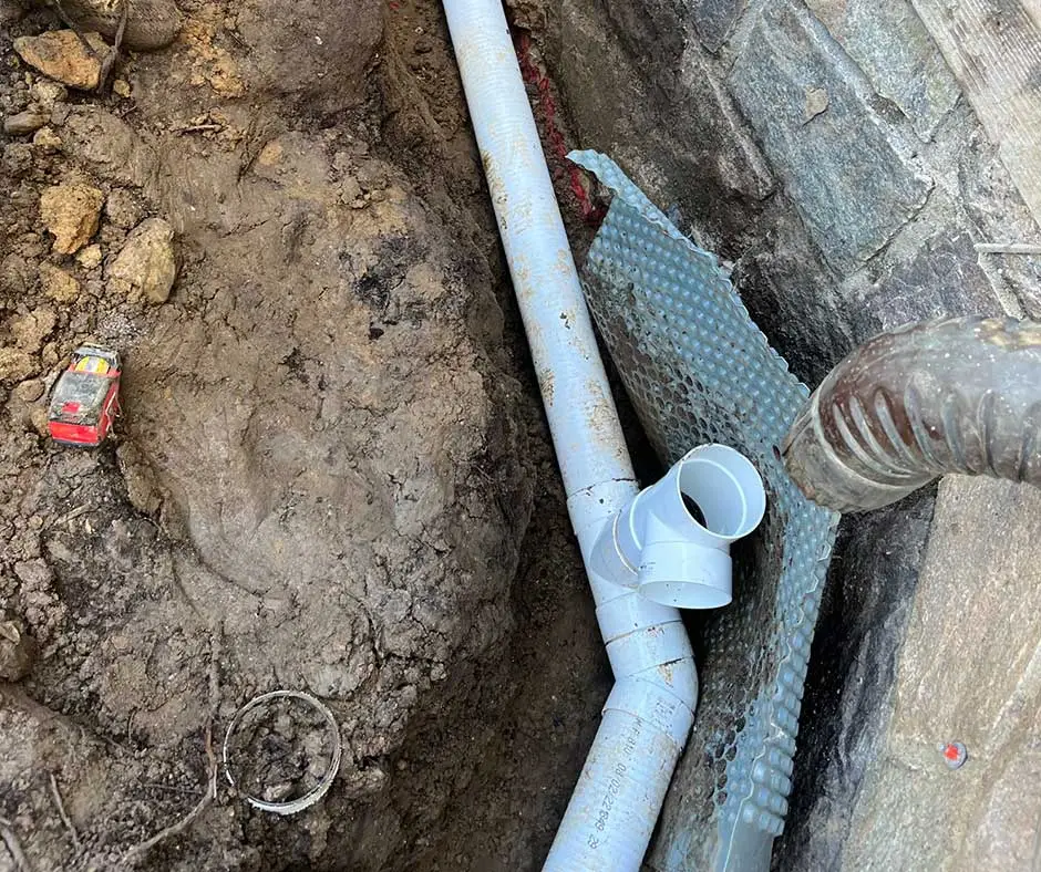 PVC drainage pipe French Drain Installation Philadelphia, PA