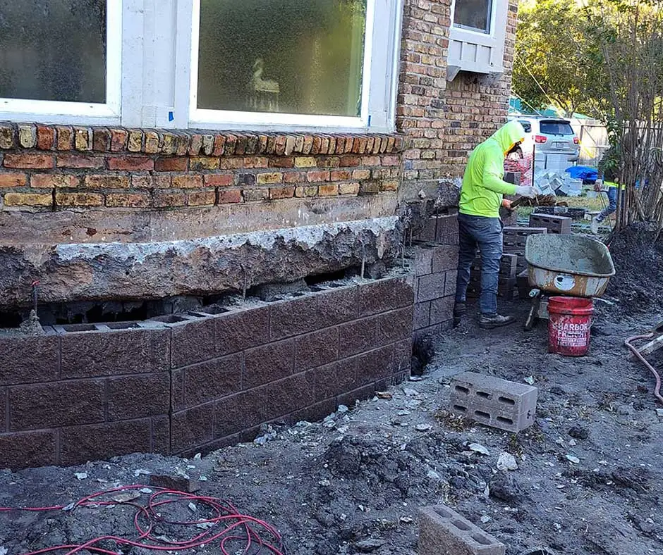 Worker rebuilding Foundation Repair Philadelphia, PA Worker rebuilding Foundation Repair Philadelphia, PA